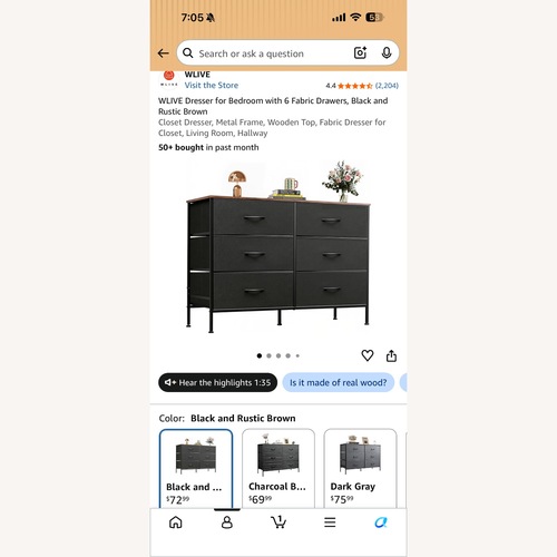Used Amazon Black Dresser for sale on AptDeco