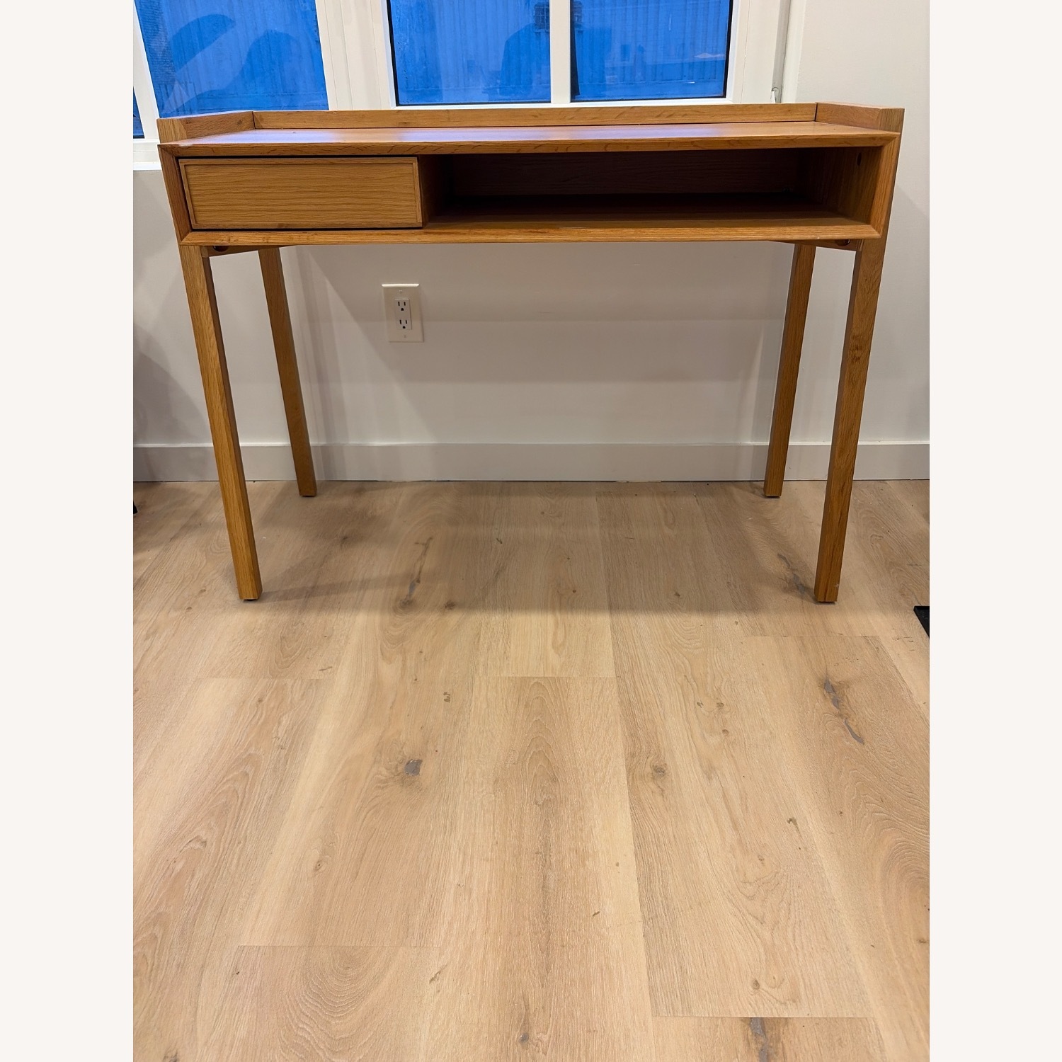 Article Light Brown Wood Desk - image-1