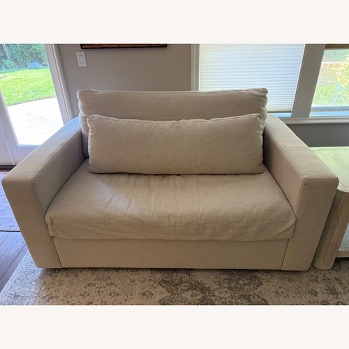 Used Pottery Barn Westwood Square Arm Loveseat for sale on AptDeco