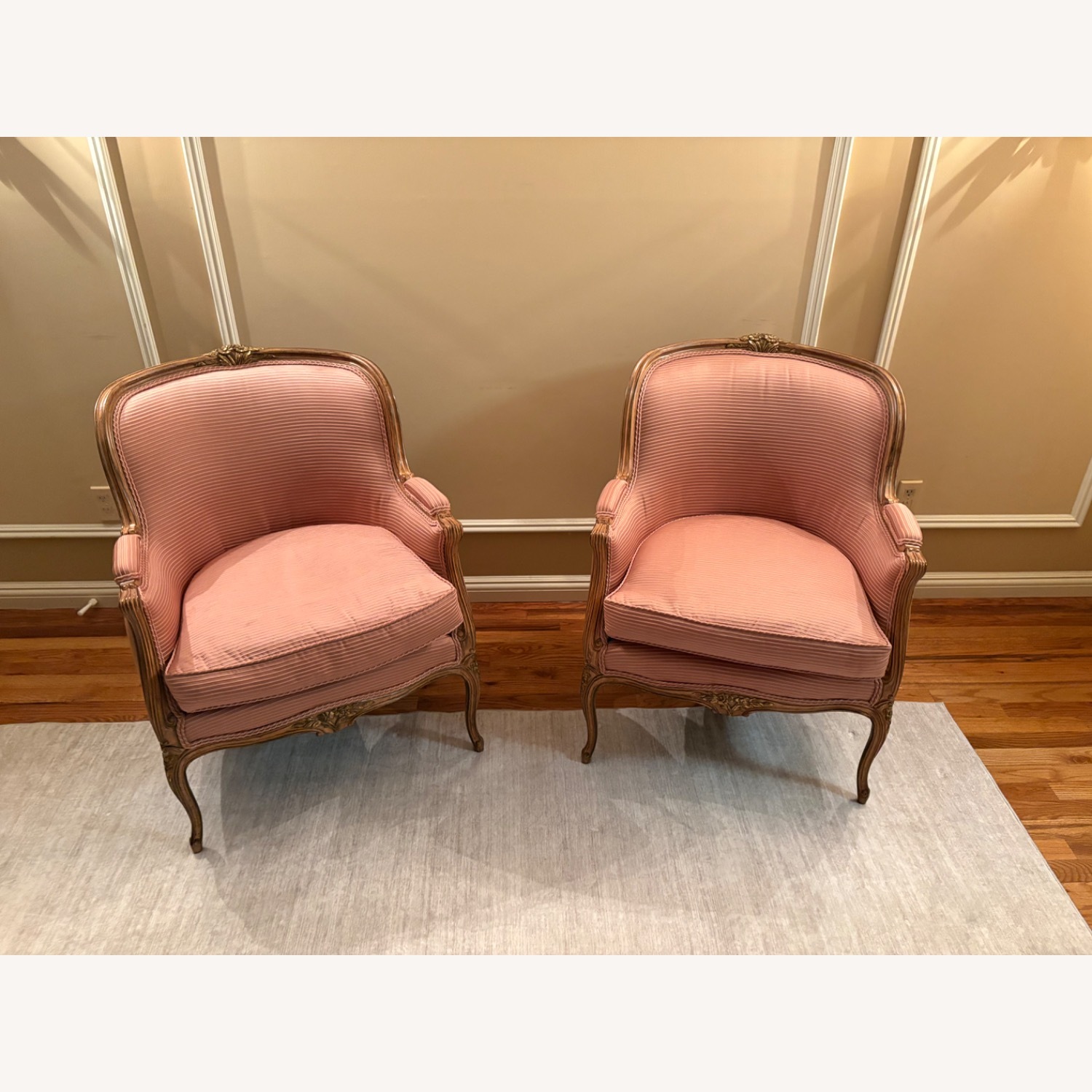 French Provincial Louis XV Bergère Armchairs - image-1