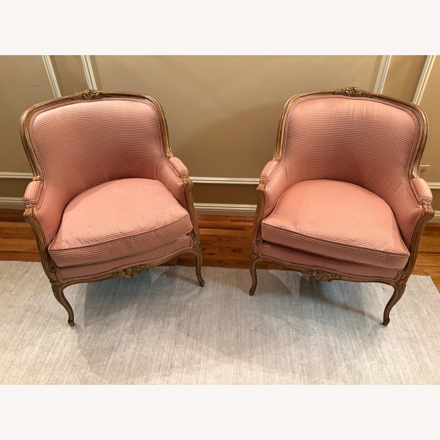 French Provincial Louis XV Bergère Armchairs - image-3