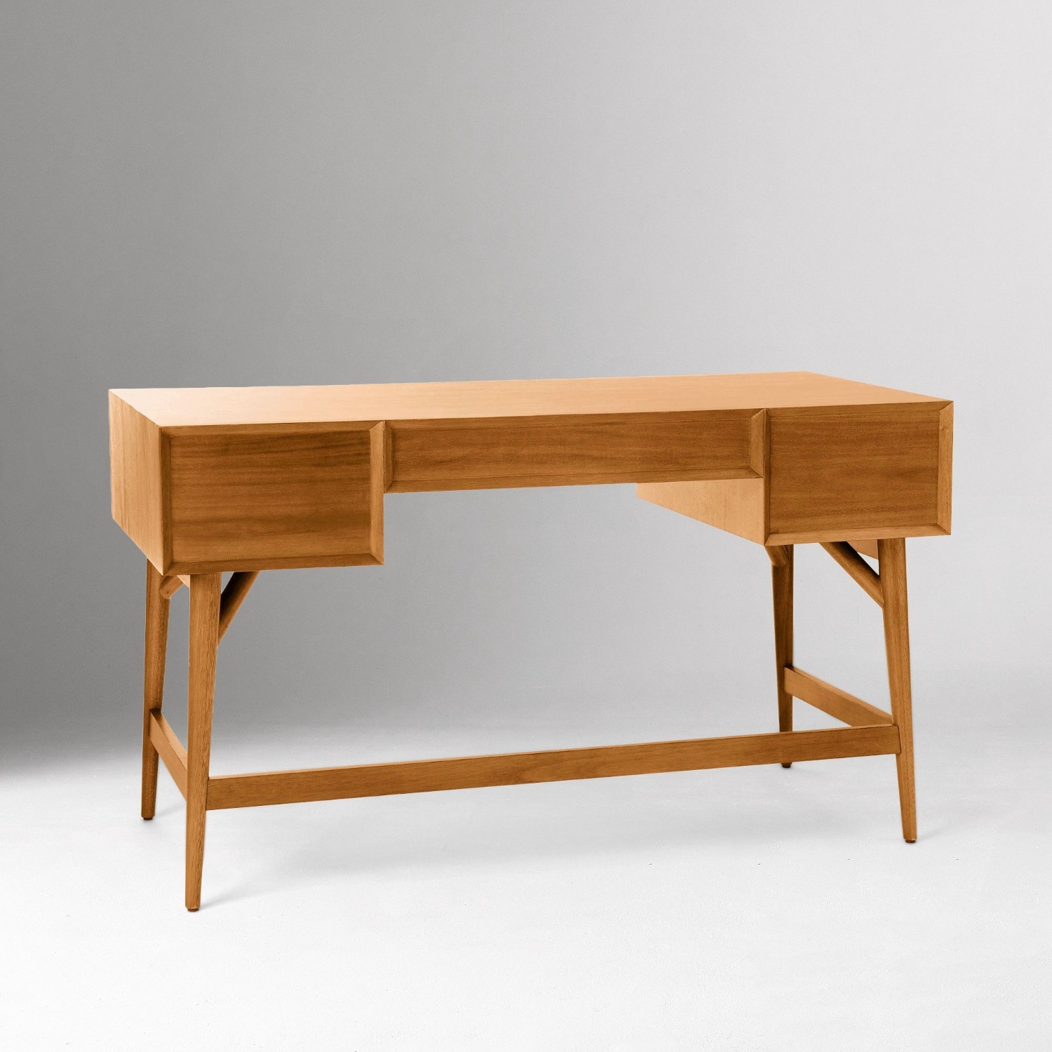 West Elm Light Brown Mid-Century Desk (52") - image-5