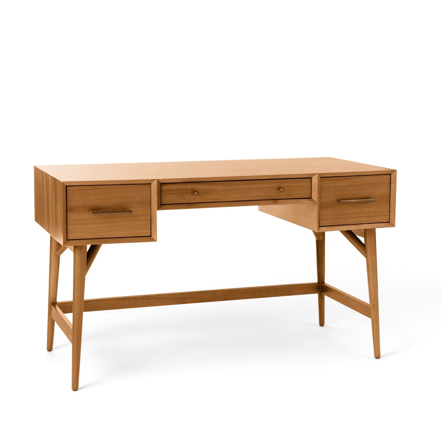 West Elm Light Brown Mid-Century Desk (52") - image-1