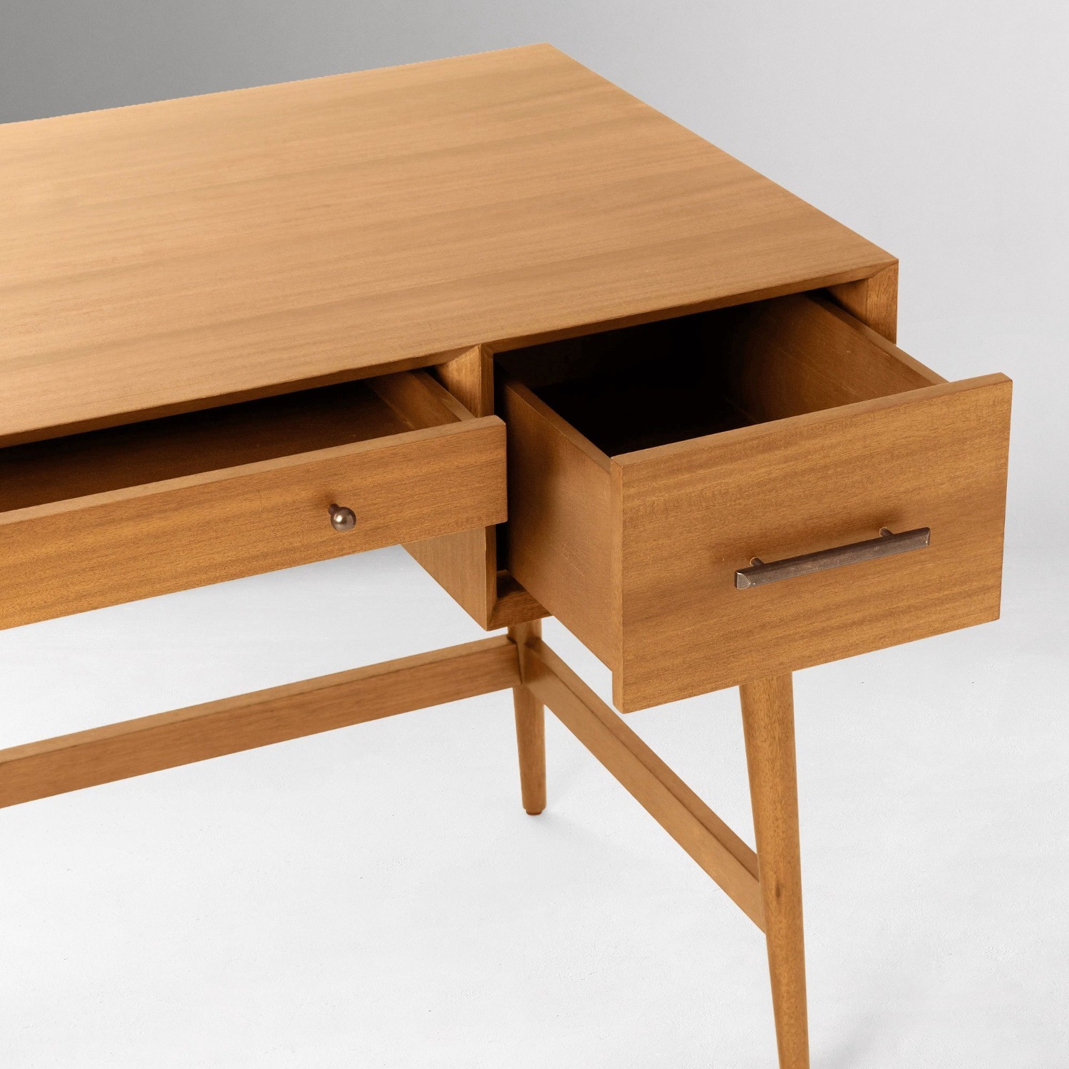 West Elm Light Brown Mid-Century Desk (52") - image-4