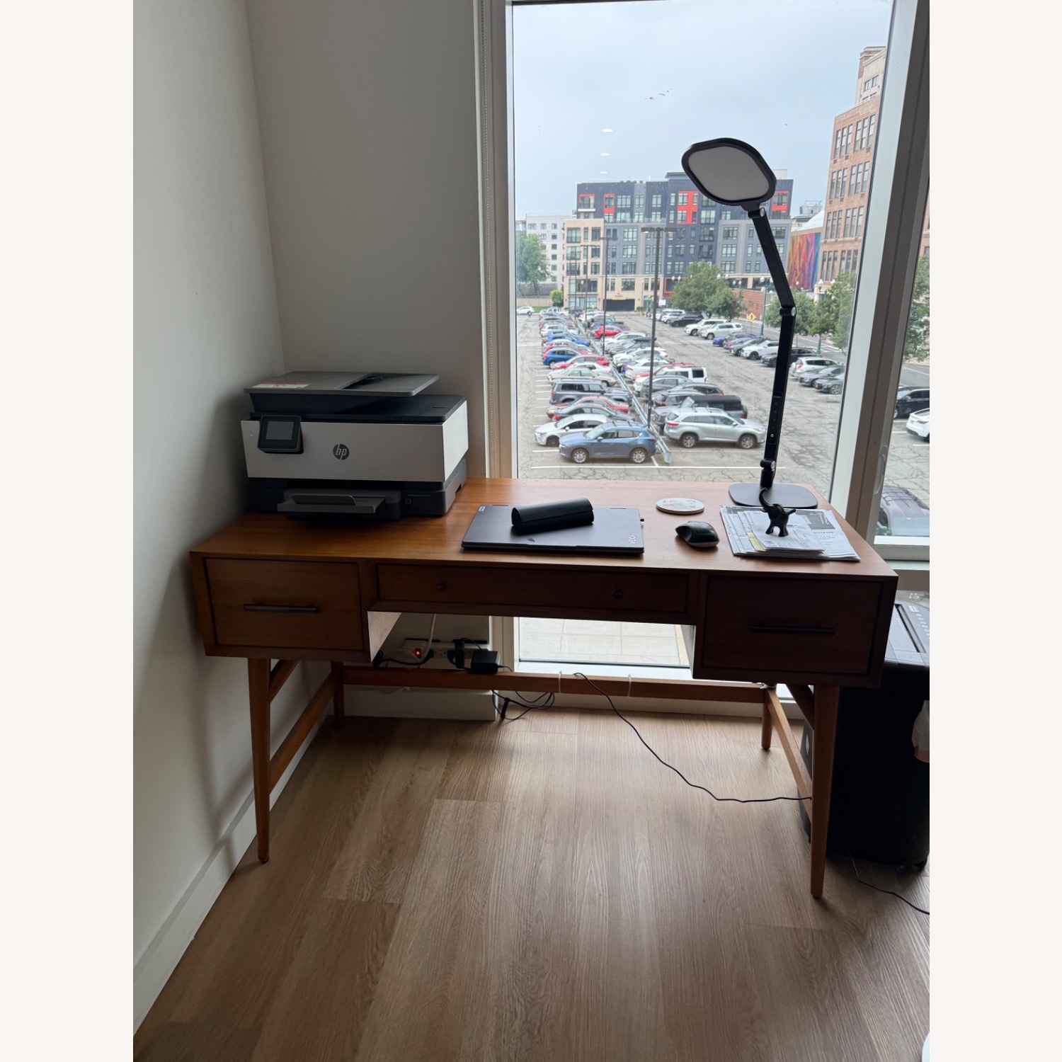 West Elm Light Brown Mid-Century Desk (52") - image-6