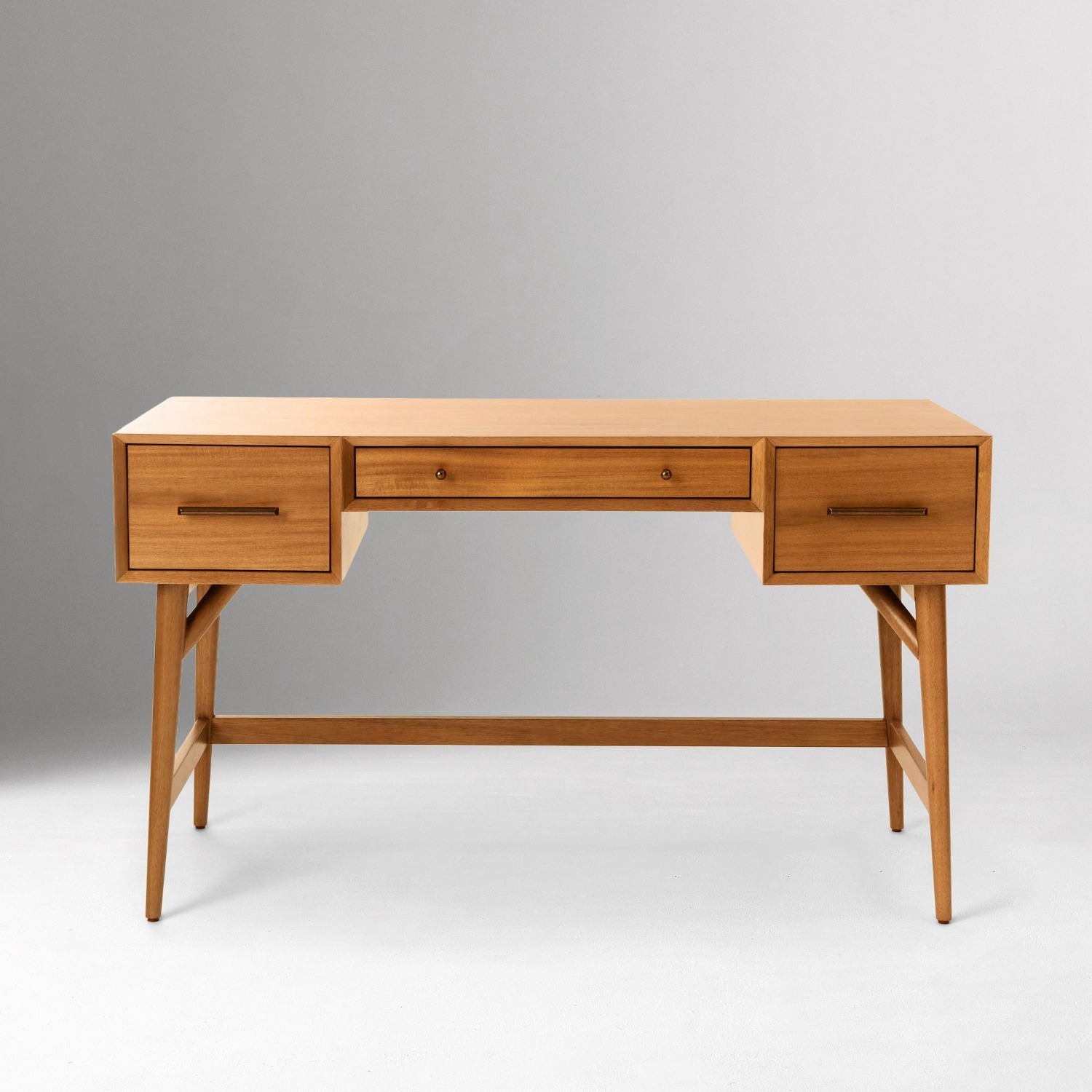 West Elm Light Brown Mid-Century Desk (52") - image-2