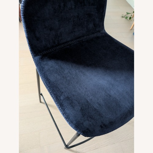 Used CB2 Primitivo Blue Velvet Counter Stool for sale on AptDeco