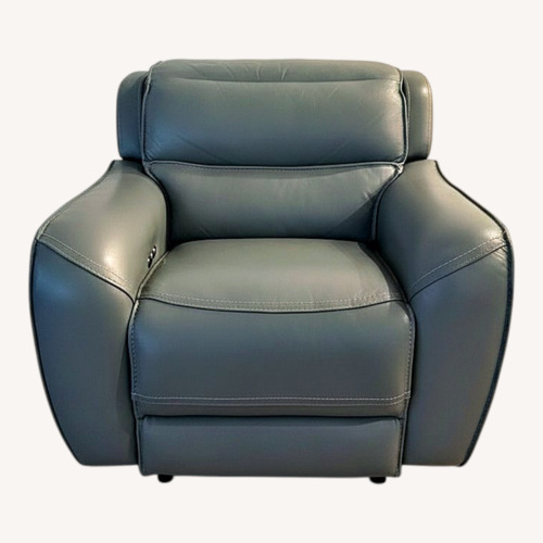 Used Seafoam Color Leather Power Recliner for sale on AptDeco