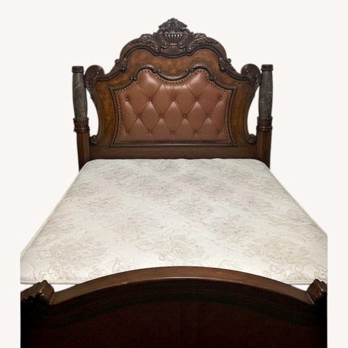 Used Brown Marble Queen Size Bed  for sale on AptDeco