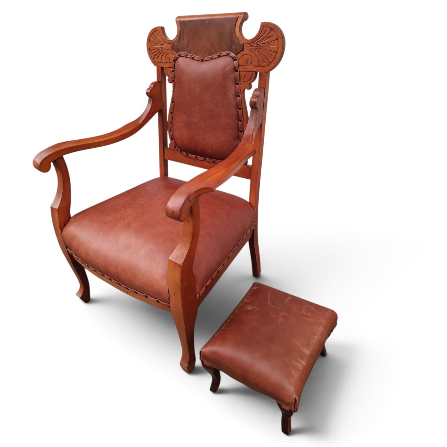 Vintage/Antique Light Brown Armchair - image-2