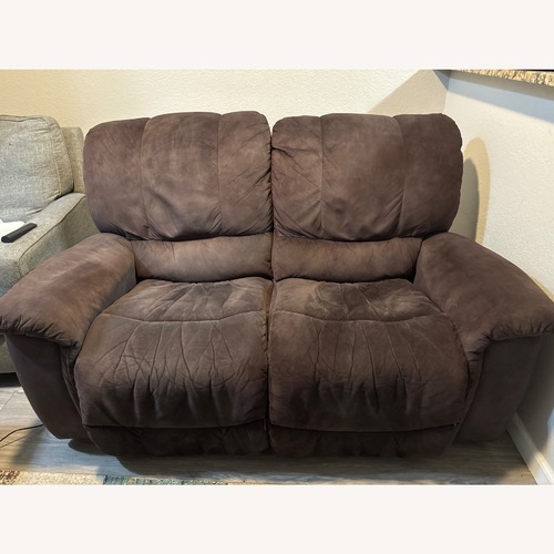 Used Dark Brown Fabric 2 Piece Sectional for sale on AptDeco