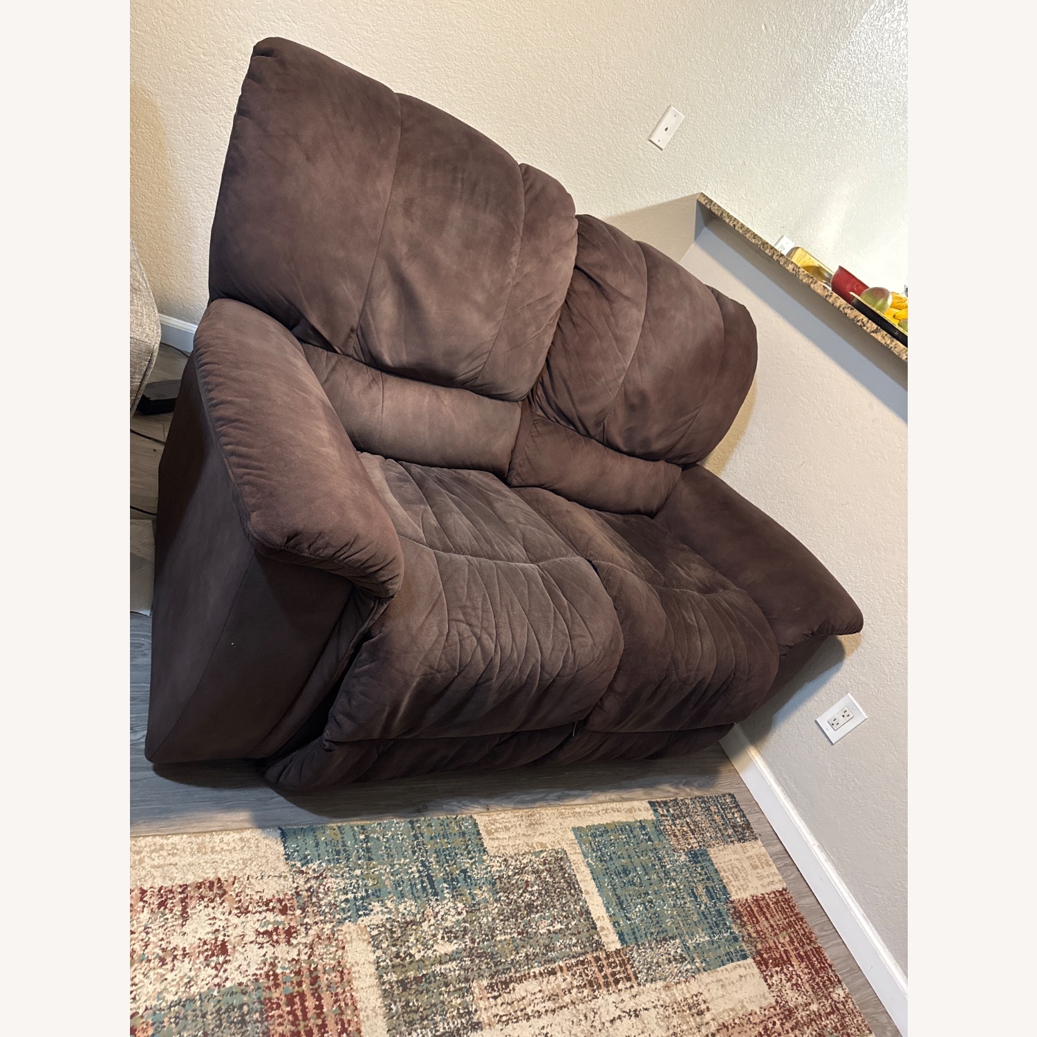 Dark Brown Fabric 2 Piece Sectional - image-3