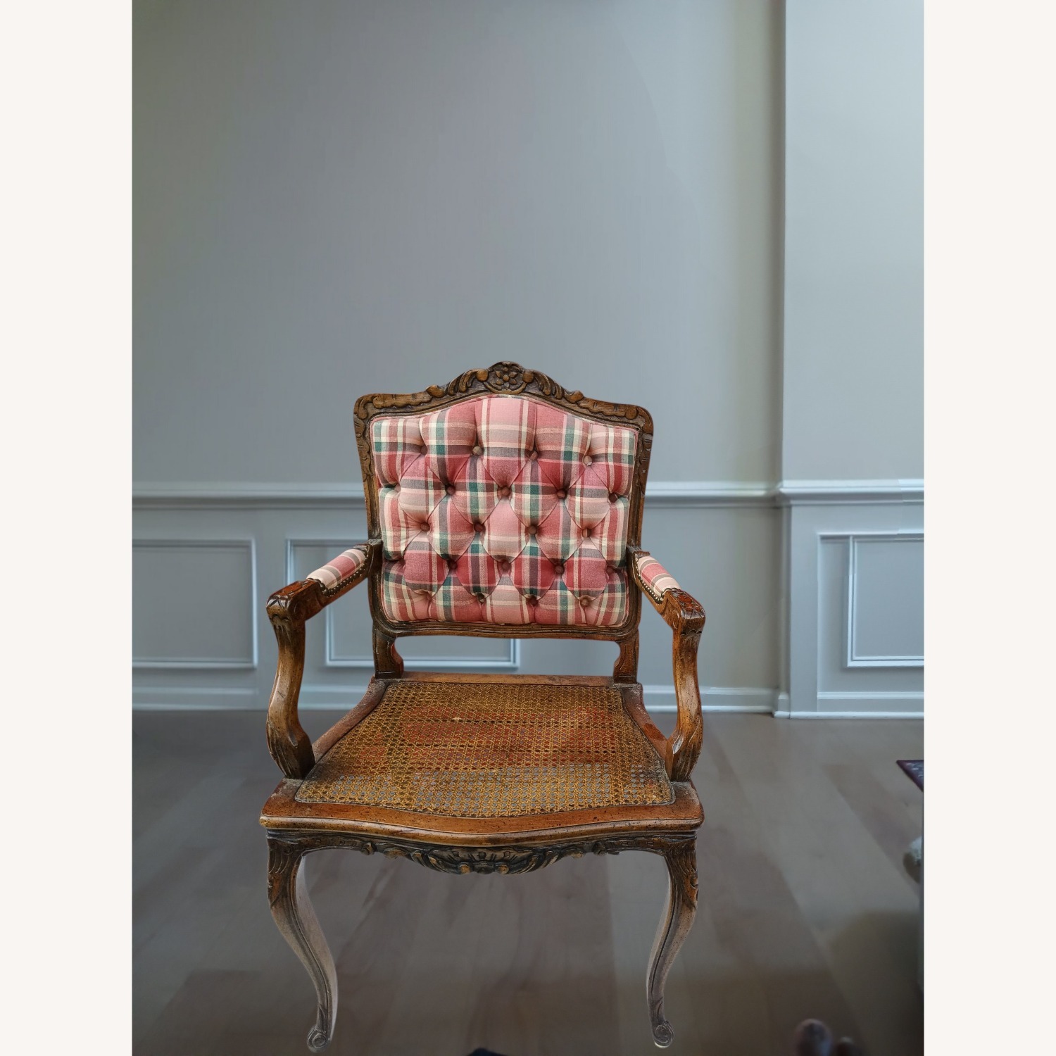 Vintage Walnut French Provincial Armchair - image-9