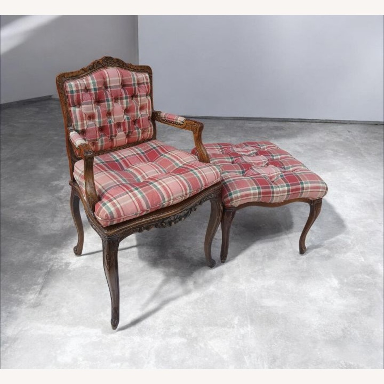 Vintage Walnut French Provincial Armchair - image-6