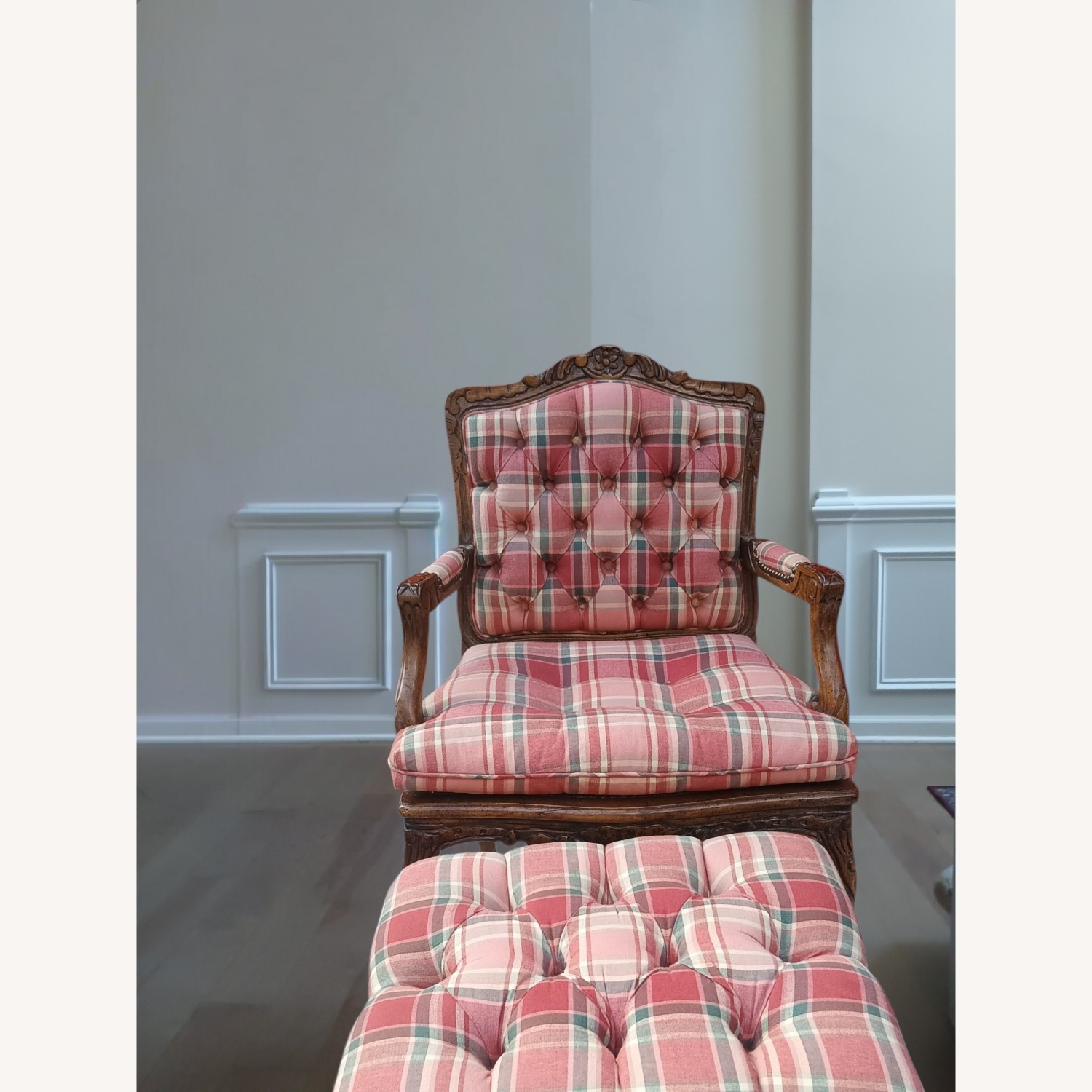 Vintage Walnut French Provincial Armchair - image-12
