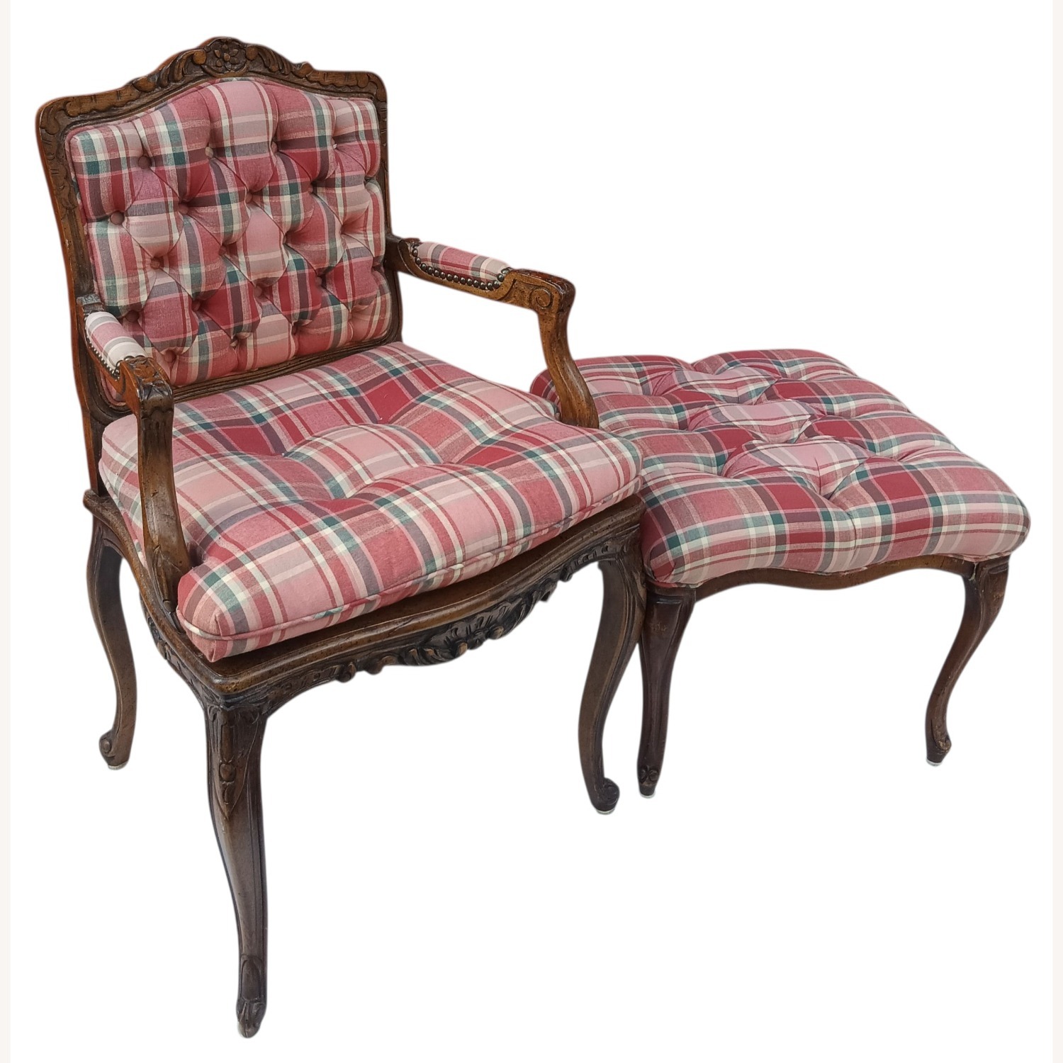 Vintage Walnut French Provincial Armchair - image-5