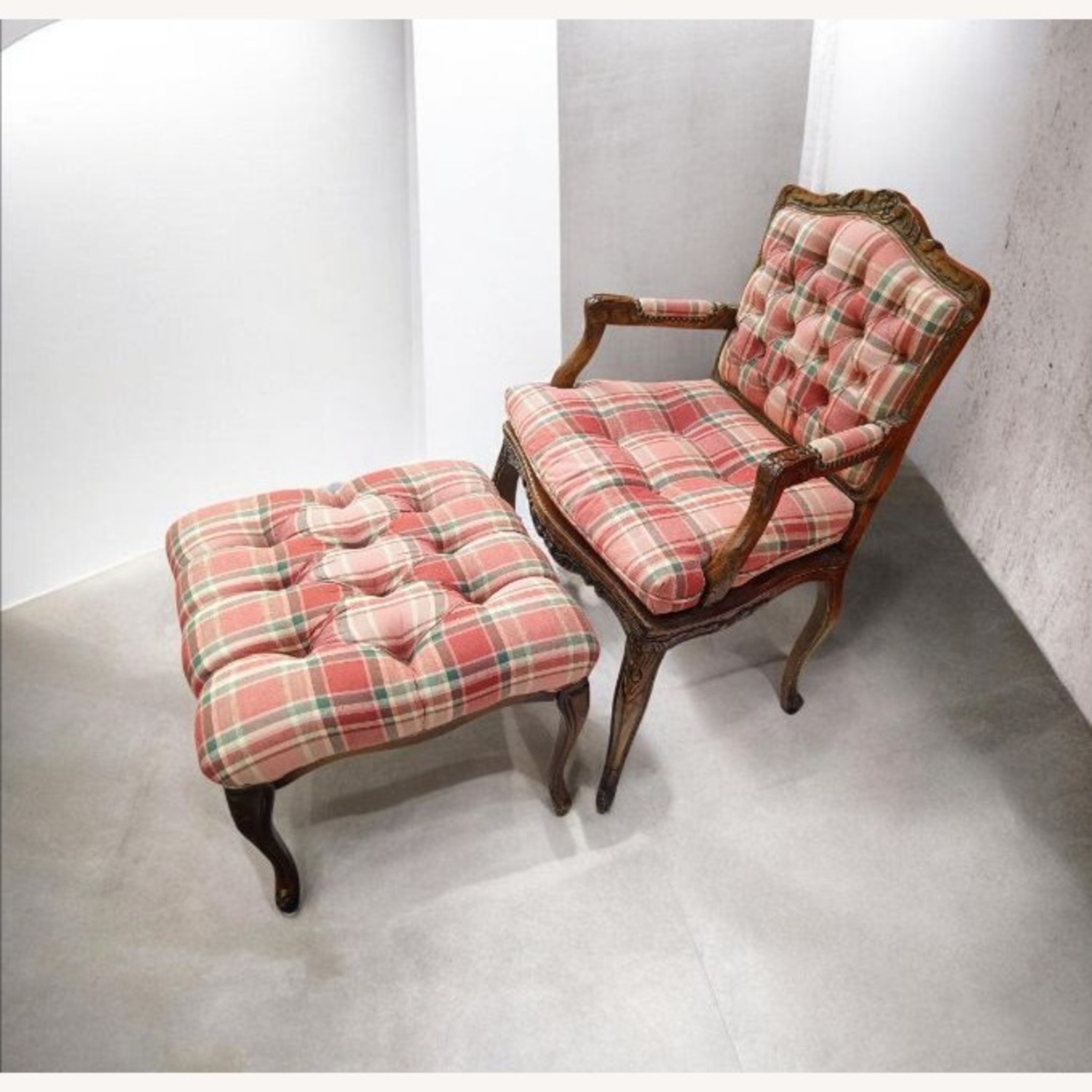 Vintage Walnut French Provincial Armchair - image-4