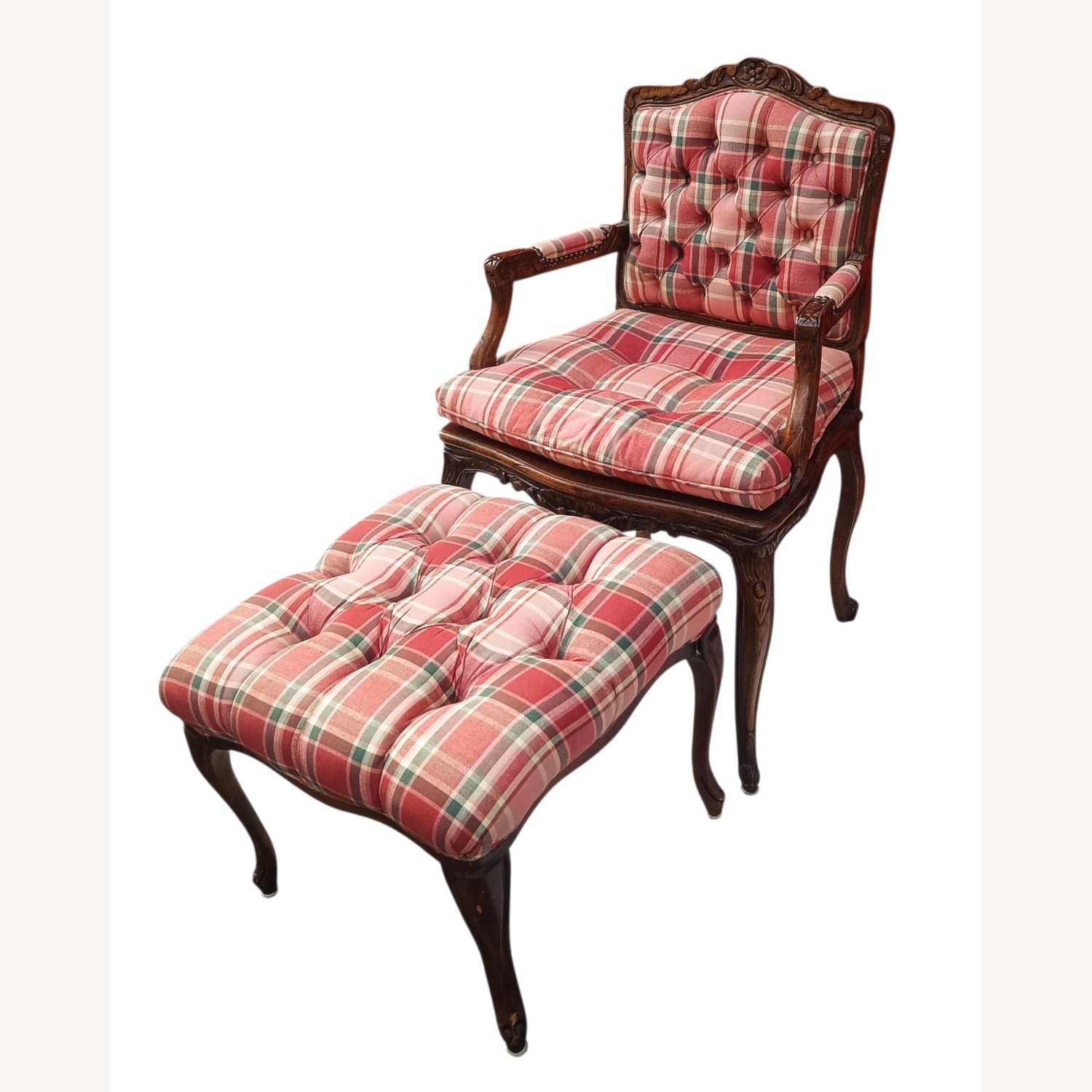 Vintage Walnut French Provincial Armchair - image-1