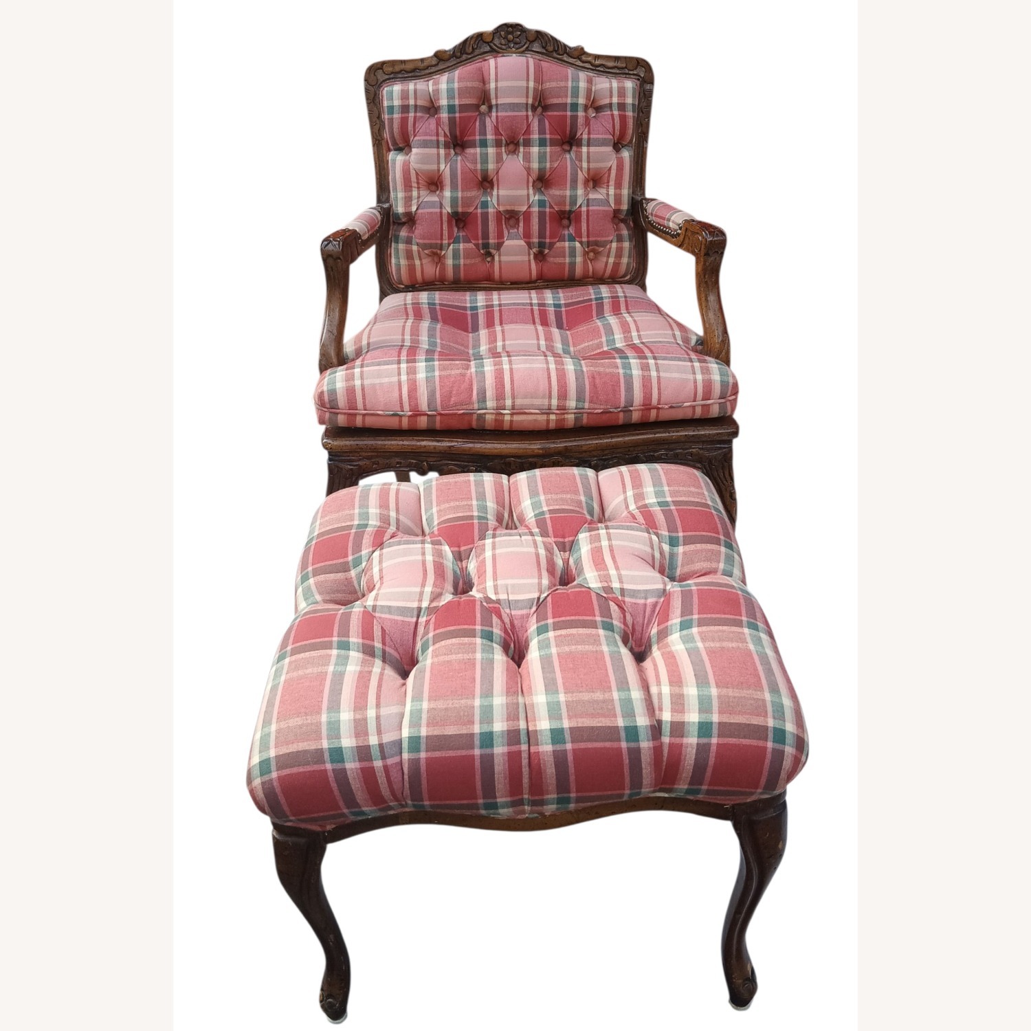Vintage Walnut French Provincial Armchair - image-7