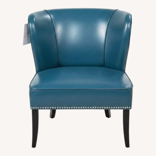 Used Hilton Faux Leather Armless Accent Chair for sale on AptDeco
