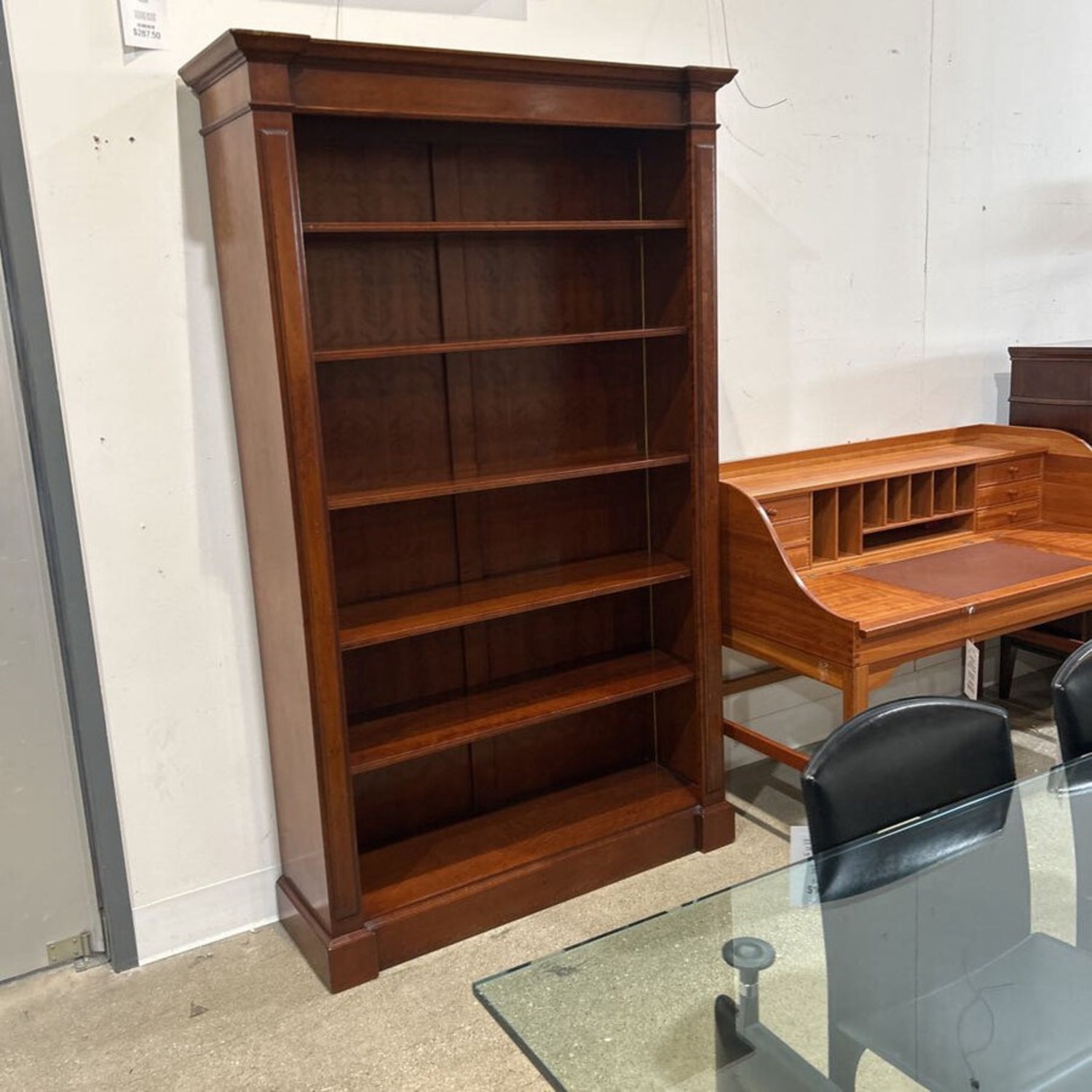 Georgian Style Walnut Open Bookcase - image-4