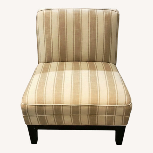 Used Upholstered Armless Striped Accent Chair for sale on AptDeco