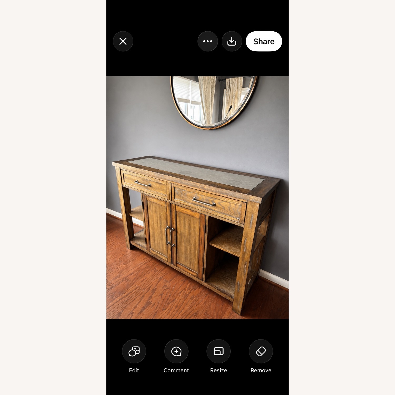 Dark Brown Wood Sideboard - image-1