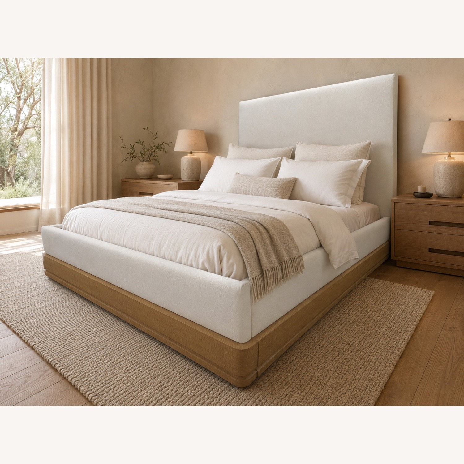 Restoration Hardware Ligné Bed | Queen | Light Oak | Natural - image-0