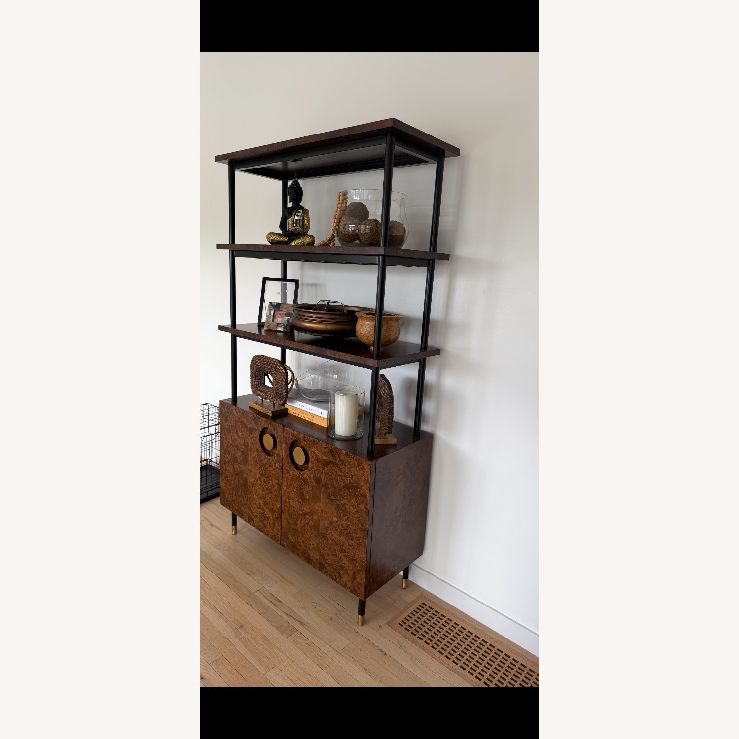 CB2 Carbon Brown Burl Wood Bookshelf - image-4