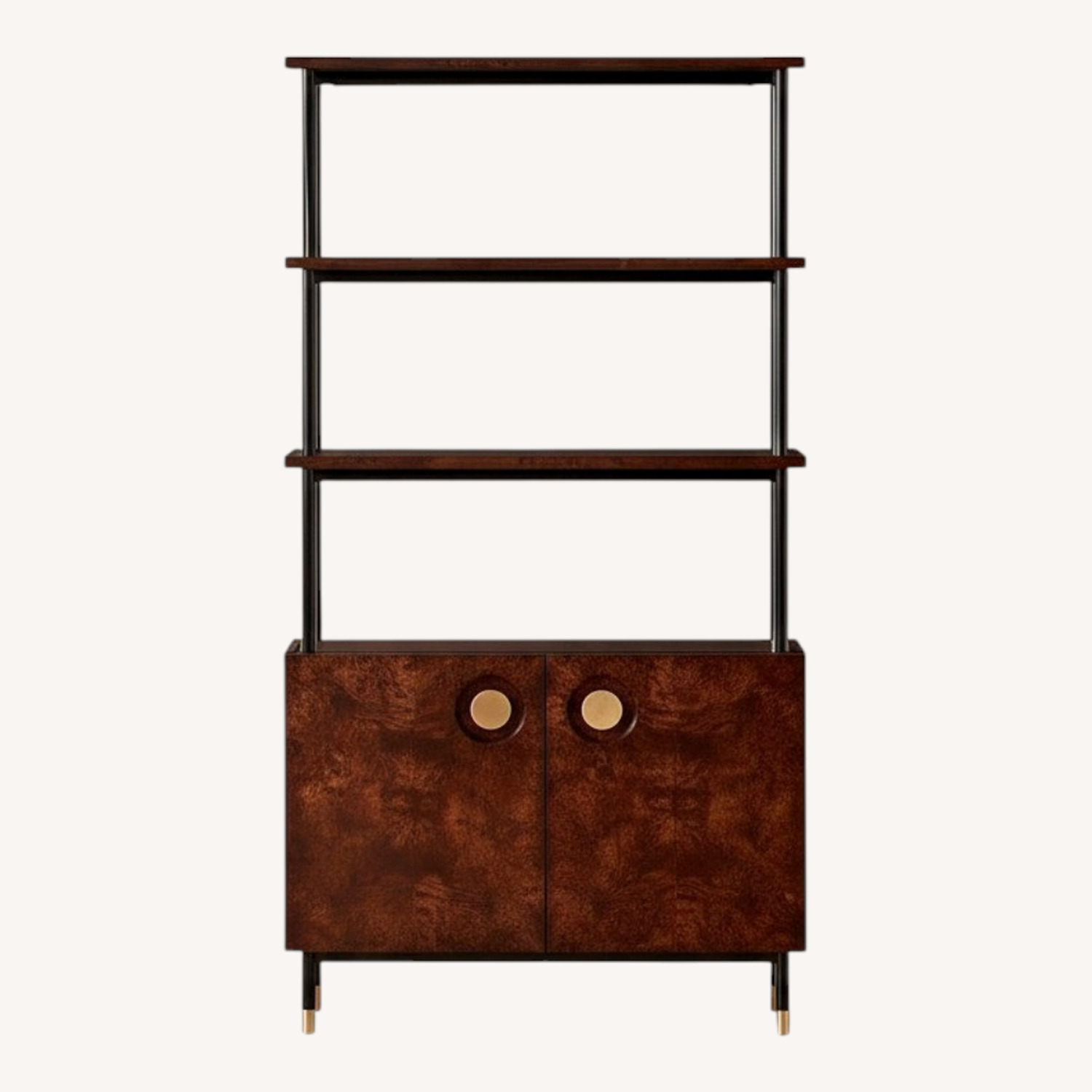 CB2 Carbon Brown Burl Wood Bookshelf - image-0