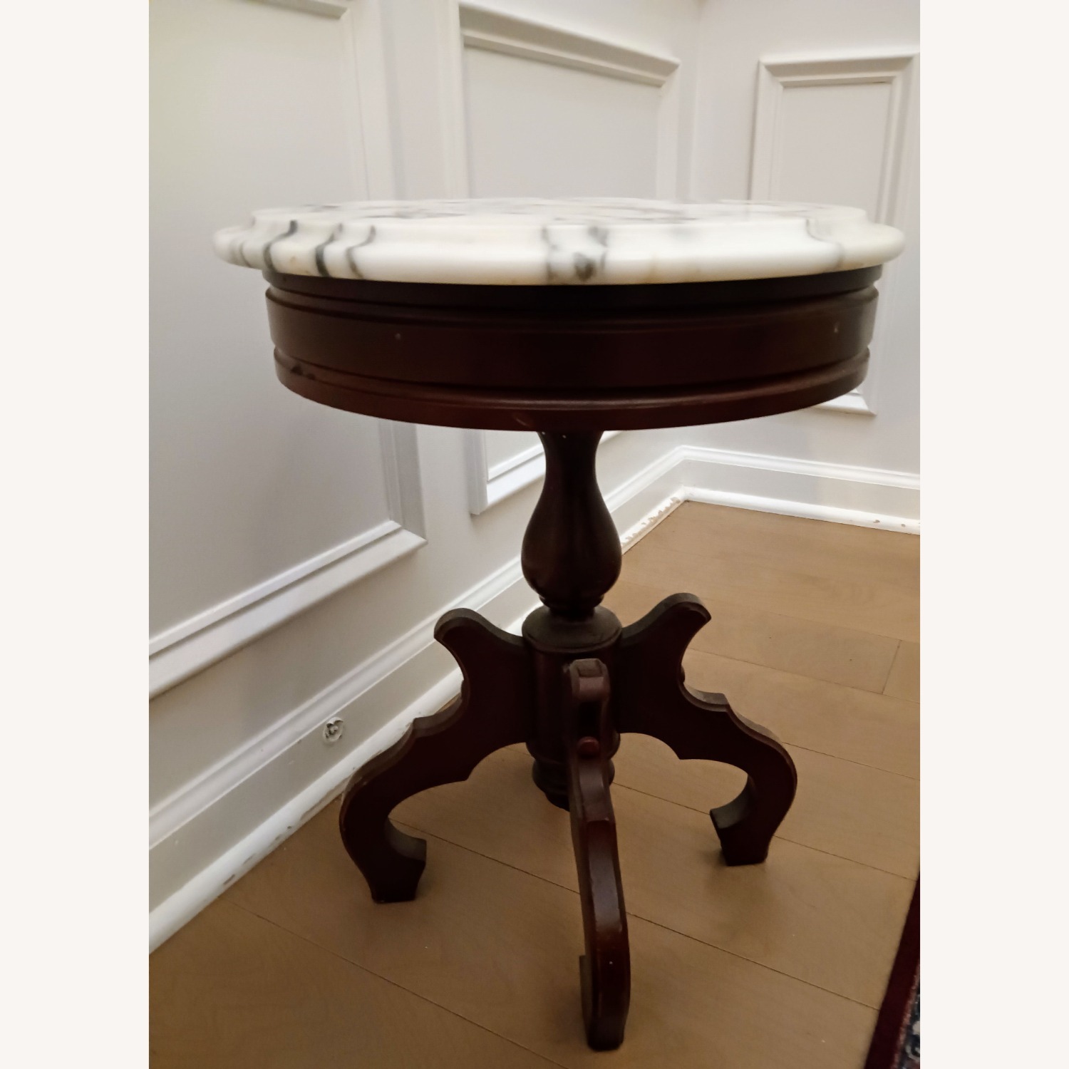 Vintage/Antique Finds White Marble Side Table - image-12