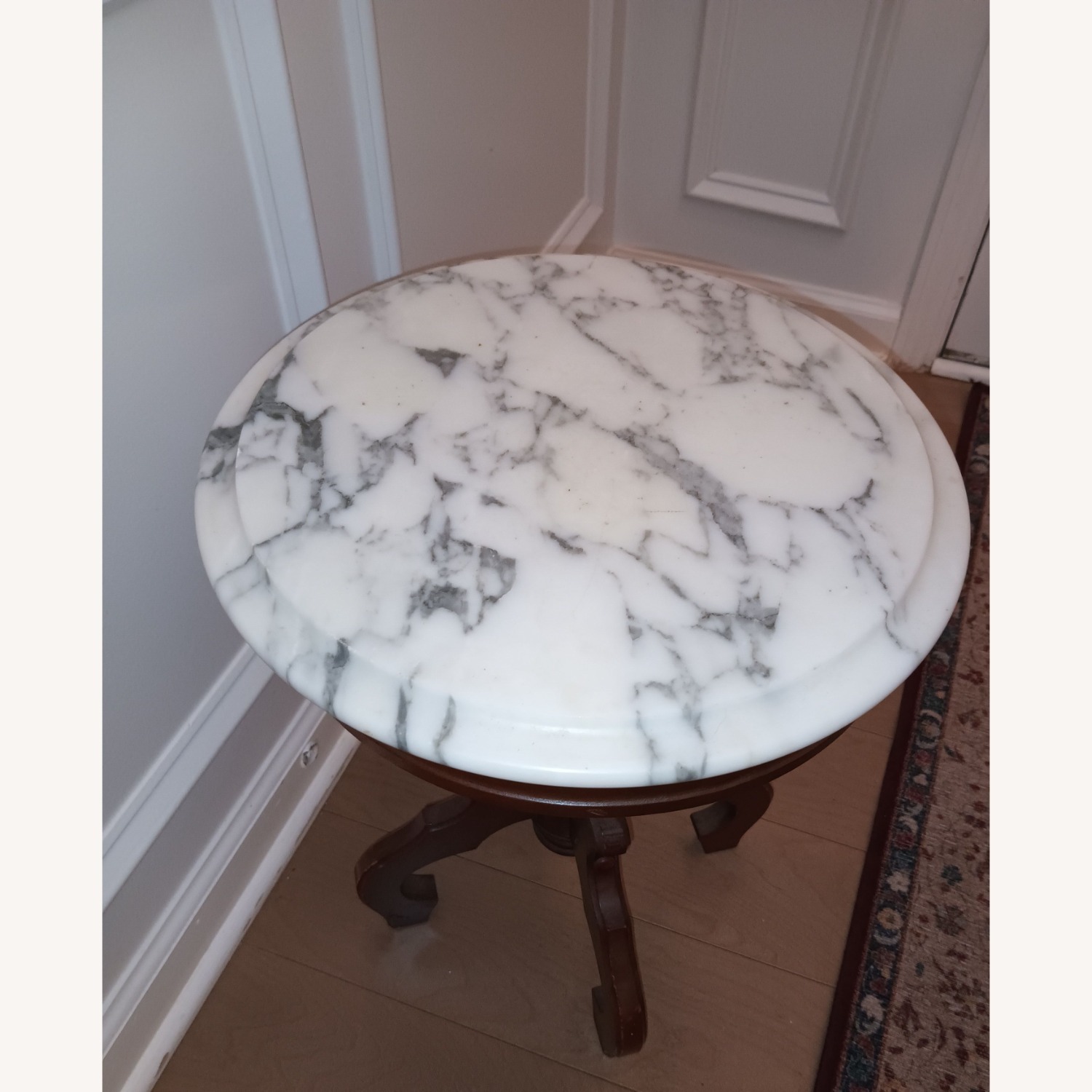 Vintage/Antique Finds White Marble Side Table - image-10