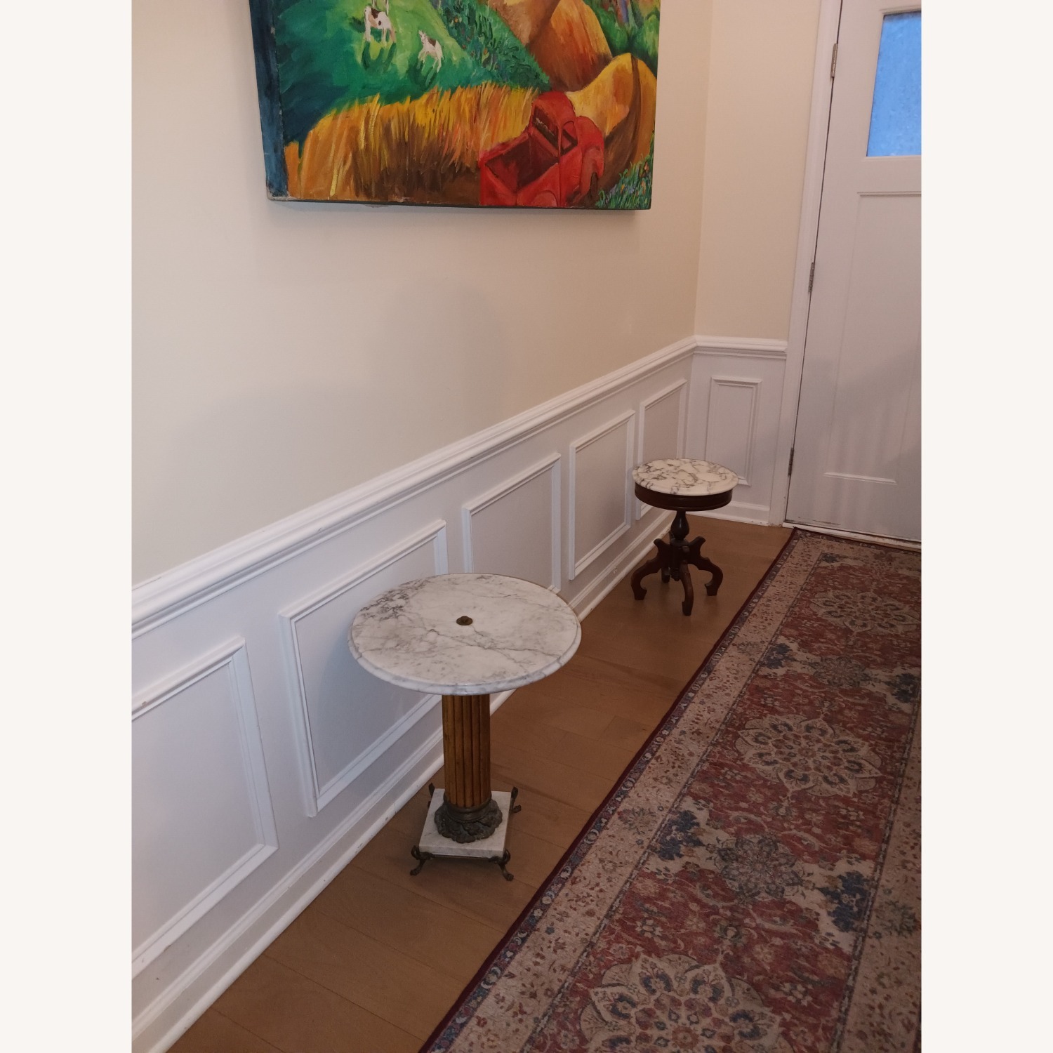 Vintage/Antique Finds White Marble Side Table - image-7