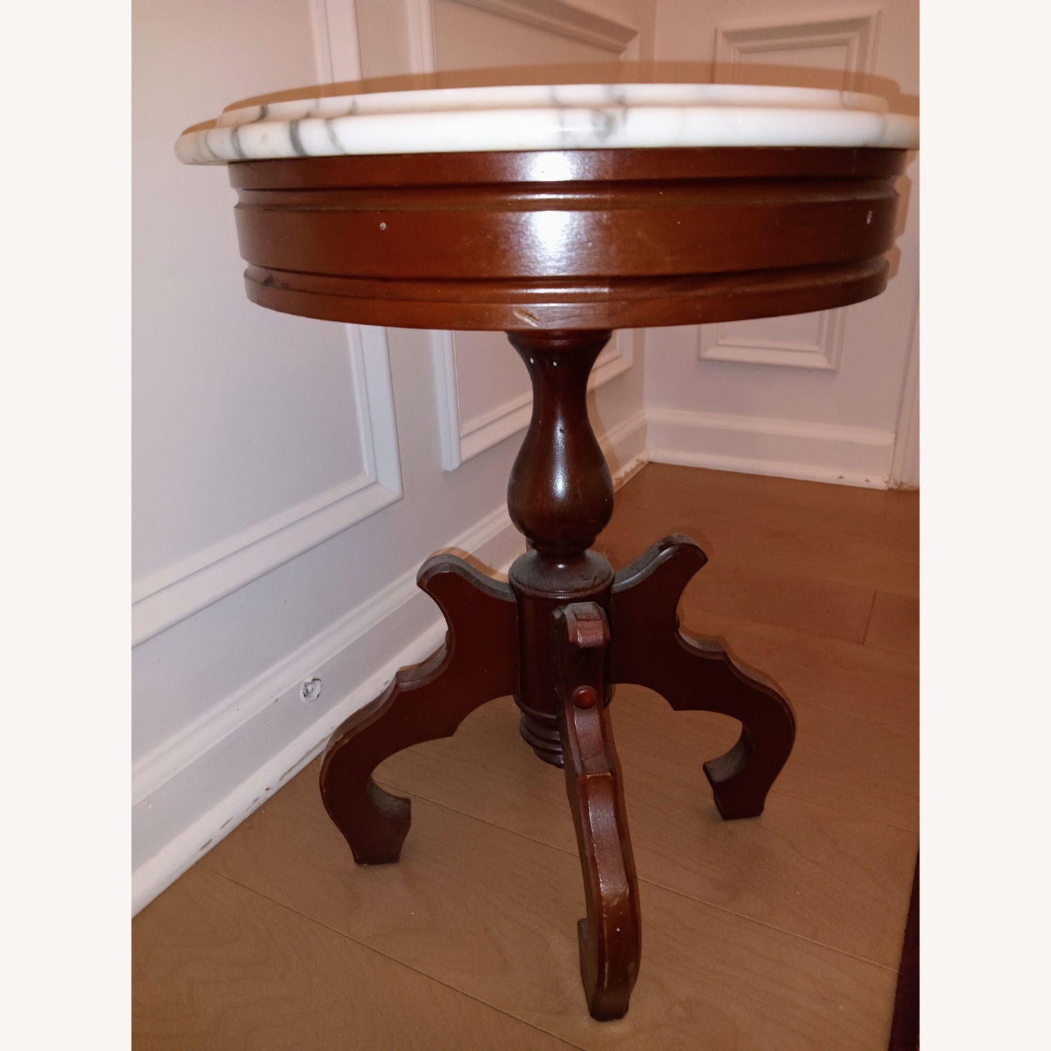 Vintage/Antique Finds White Marble Side Table - image-11