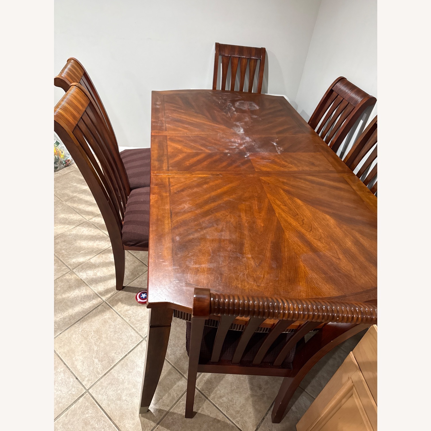 Dark Brown Wood Dining Table - image-2