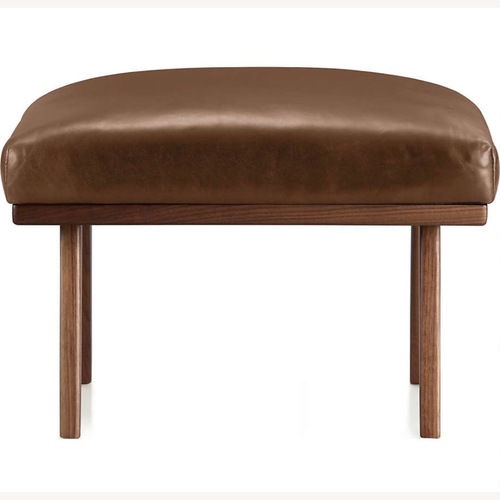 Used Set of Cavett Leather Ottomans Walnut for sale on AptDeco