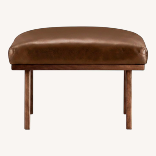 Used Set of Cavett Leather Ottomans Walnut for sale on AptDeco