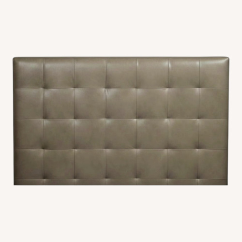 Used West Elm Grid Tufted Tall Leather Headboard Queen for sale on AptDeco
