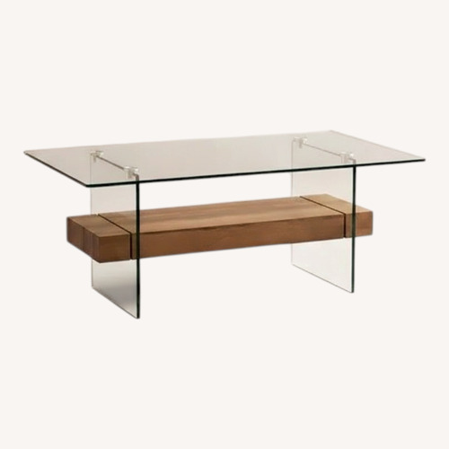 Used Safavieh Kayley Dark Brown Glass Coffee Table for sale on AptDeco