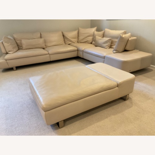 Used Natuzzi Italia Dove Sectional Sofa and Ottoman for sale on AptDeco