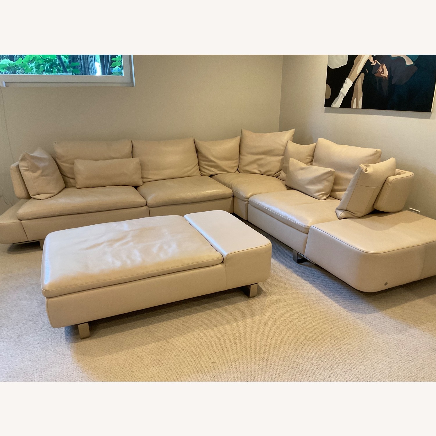 Natuzzi Italia Dove Sectional Sofa and Ottoman - image-7