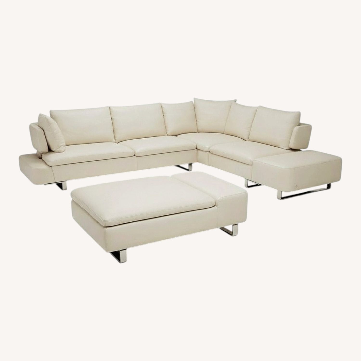 Natuzzi Italia Dove Sectional Sofa and Ottoman - image-0