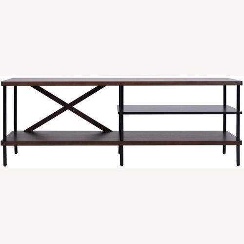 Used Safavieh Dark Brown Wood Media Stand for sale on AptDeco