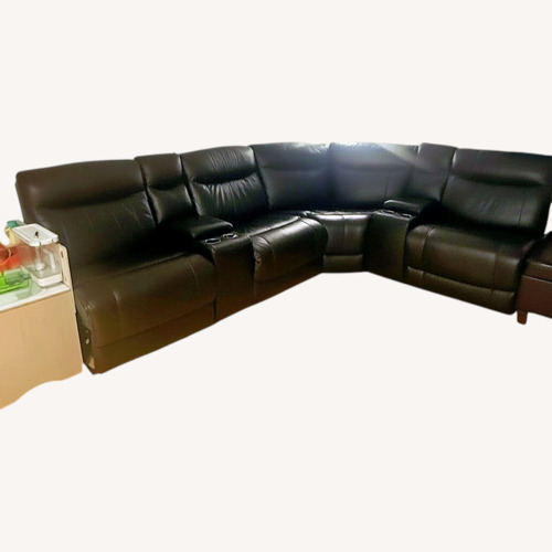 Used Leather Reclining (x3) Sectional for sale on AptDeco