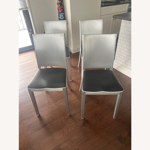 Used Design Within Reach Black Metal Dining Chairs for sale on AptDeco
