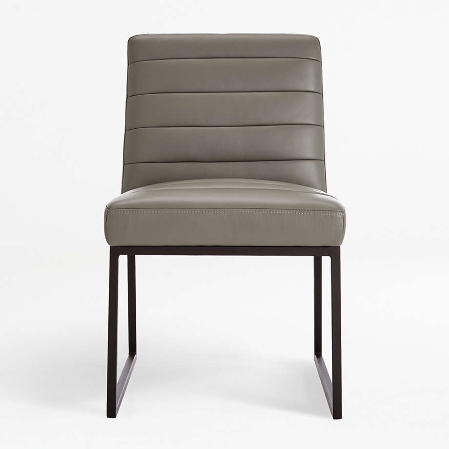Crate & Barrel Channel Leather Dining Chairs - image-3