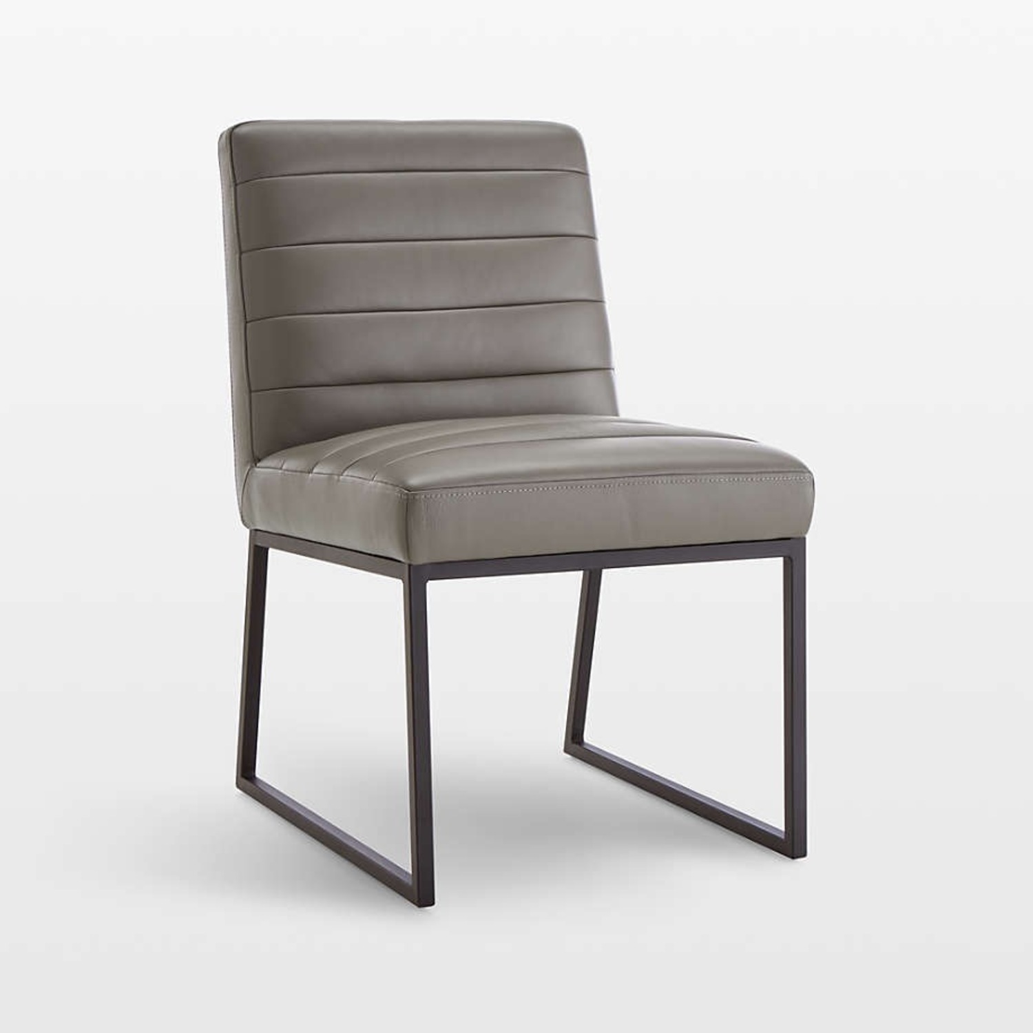 Crate & Barrel Channel Leather Dining Chairs - image-2