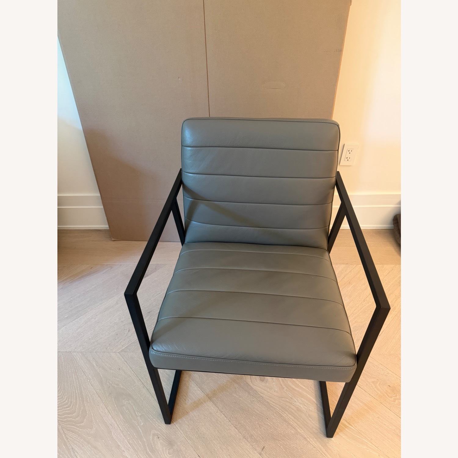 Crate & Barrel Channel Leather Dining Chairs - image-4