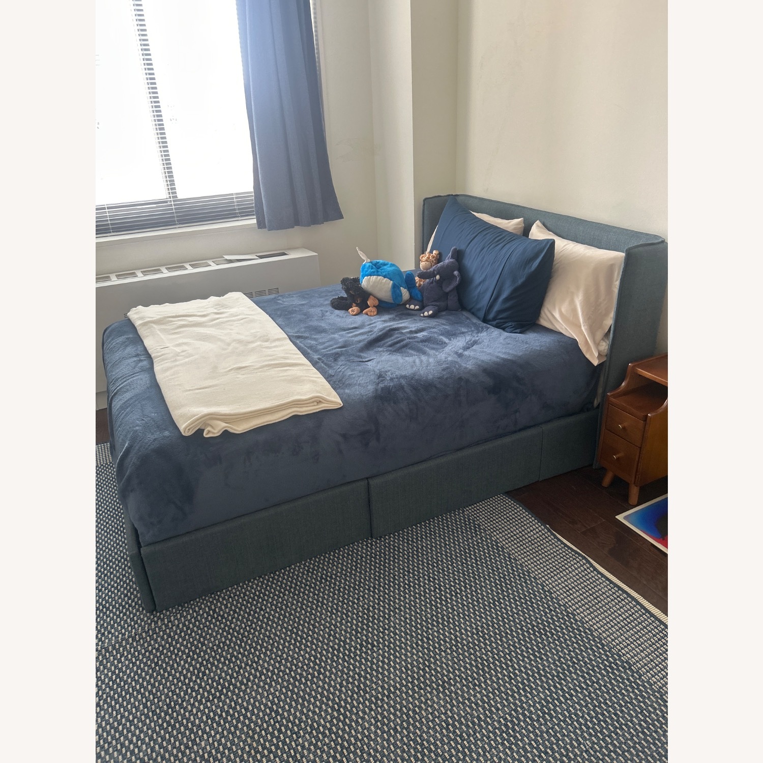 Crate&kids Blue Upholstered Kids Full Storage Bed - image-1