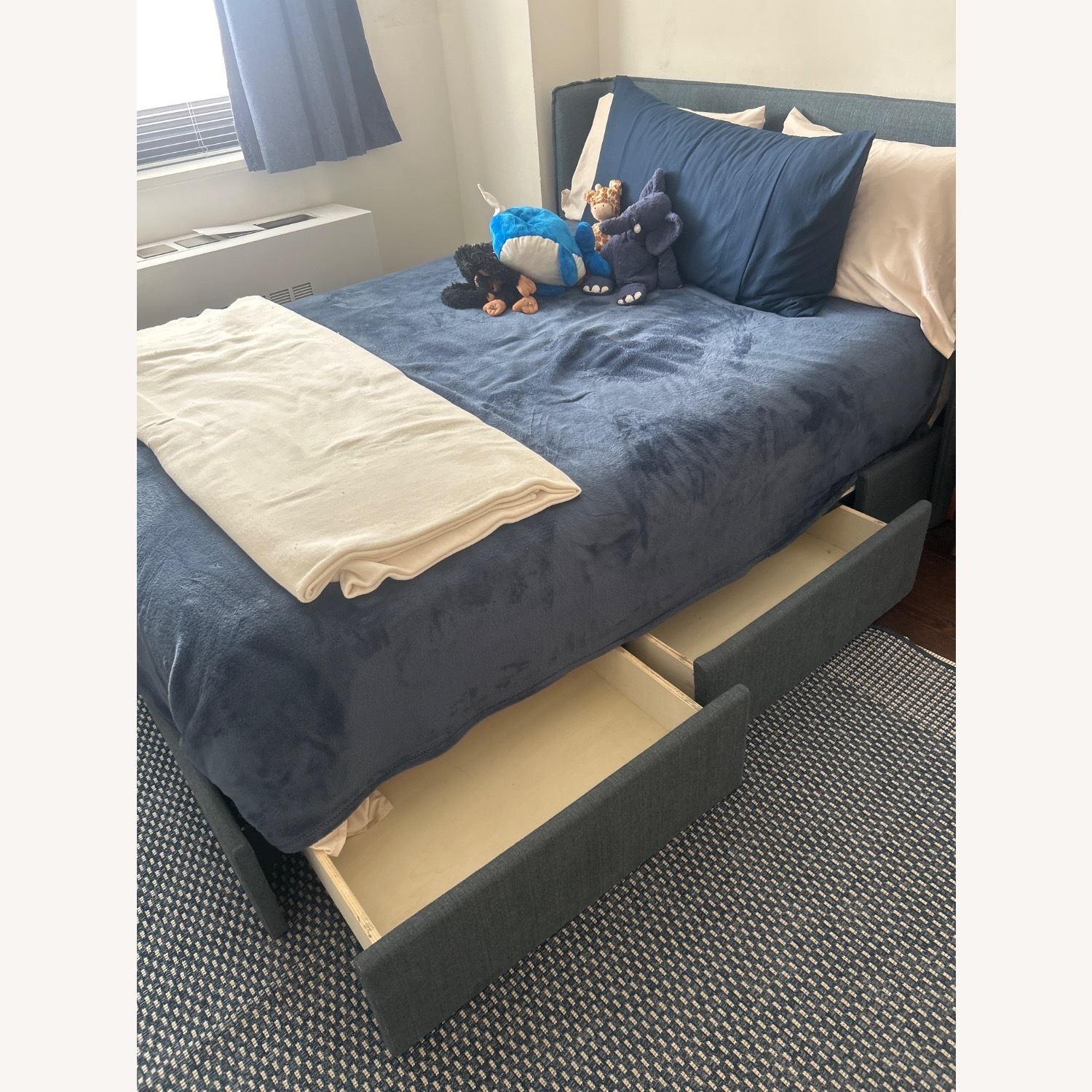 Crate&kids Blue Upholstered Kids Full Storage Bed - image-2